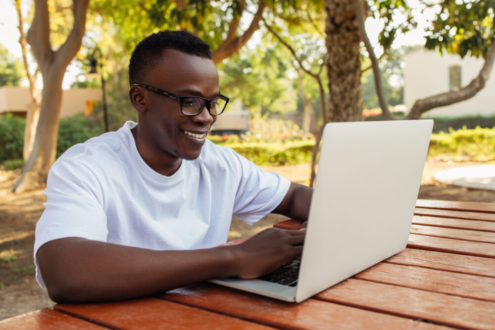 Young man on laptop