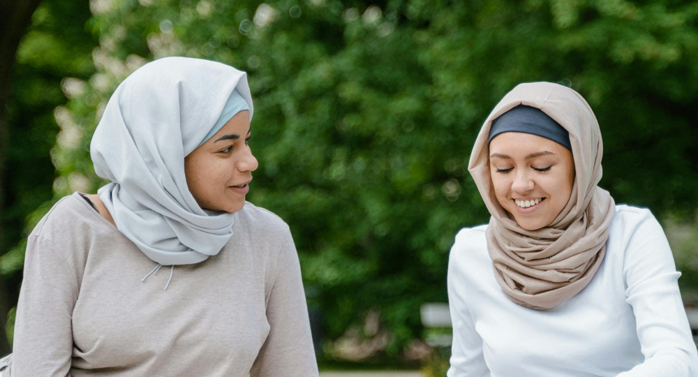 Women talking in a park