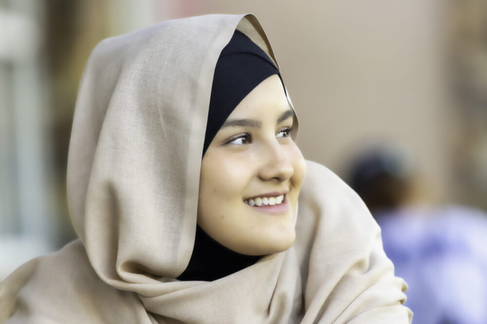 Muslim teenager in hijab