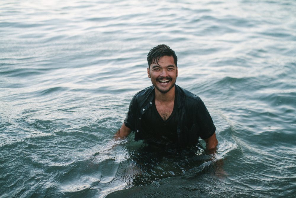 Man baptized in the ocean