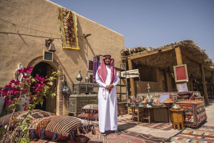 Smiling Muslim Man In The Market