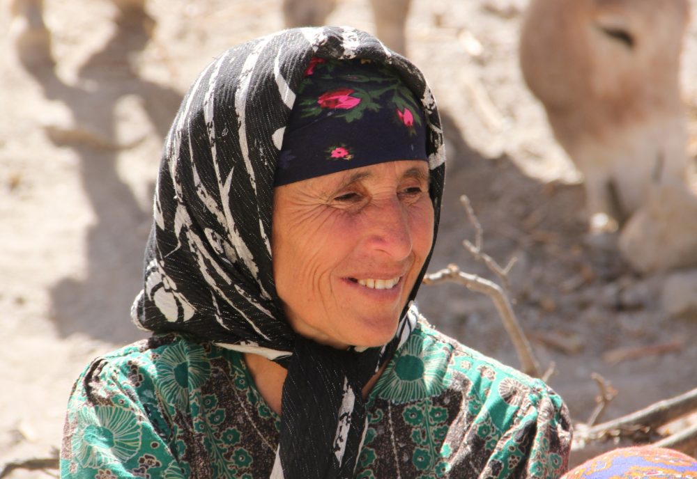 Central Asian village woman