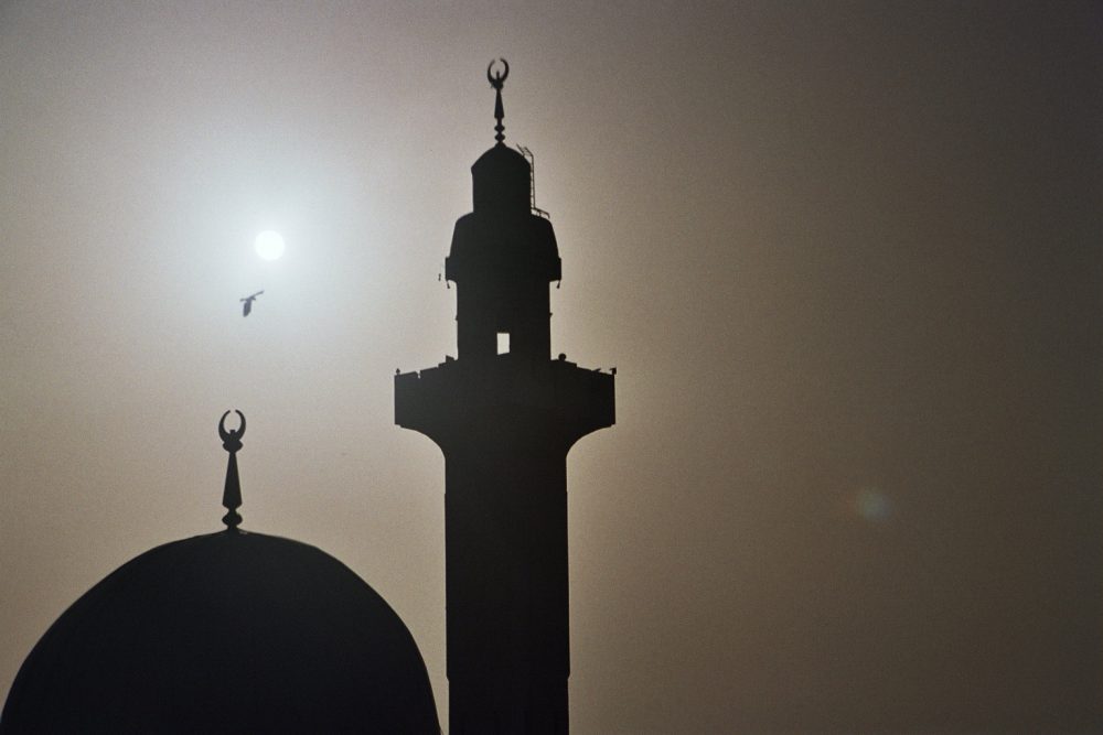 silhouette of a mosque