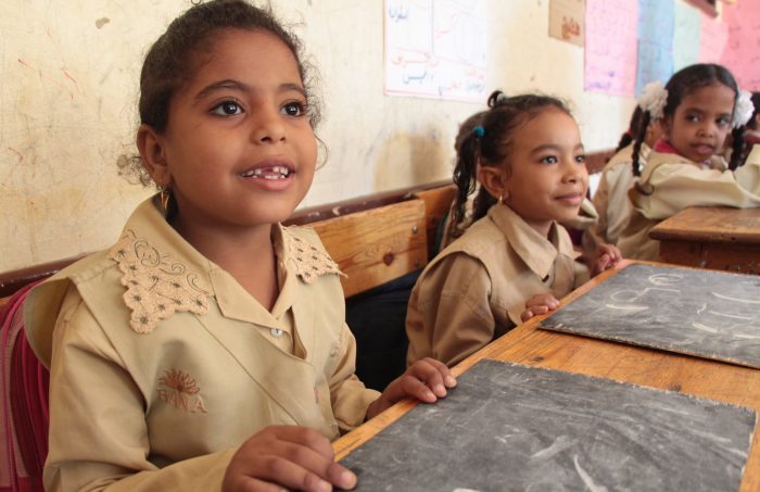 first-grade students in a classroom