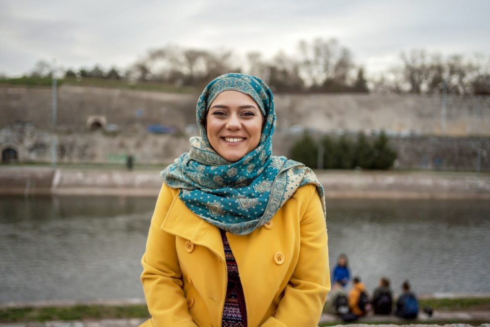 smiling Muslim woman