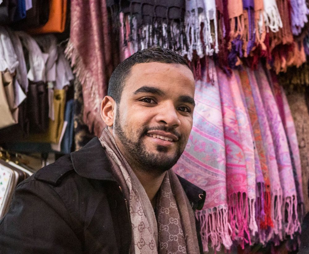 Muslim man in market