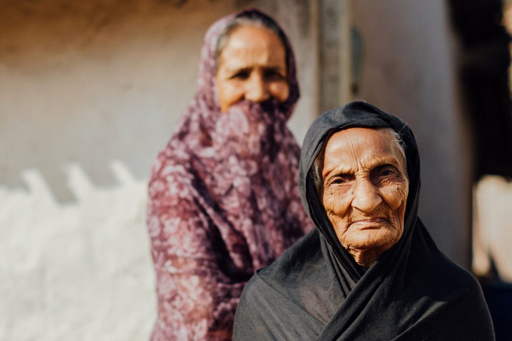 Two elderly Muslim women