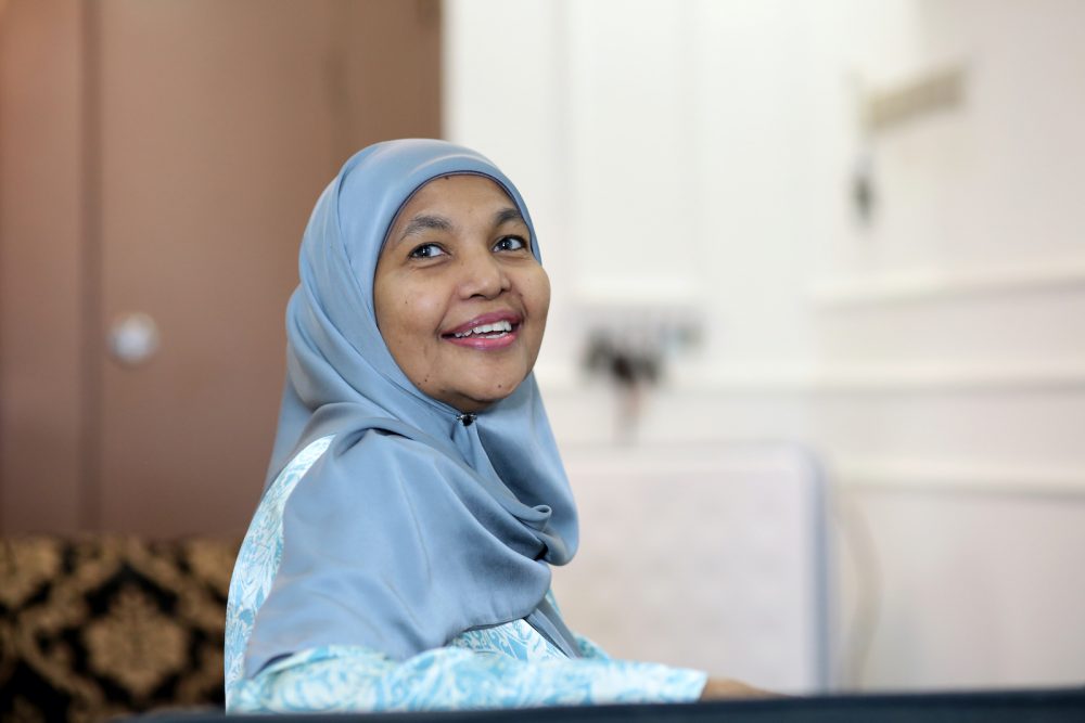 joyful Muslim woman