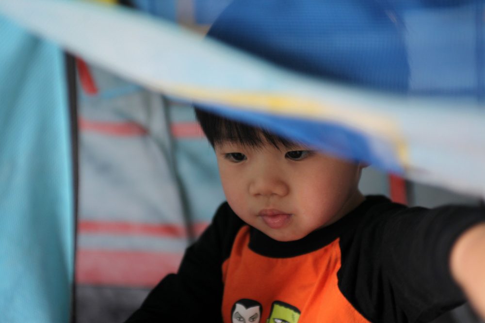 Child in a tent